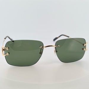 Cartier Men’s Sunglasses CT0330S 002 Gold Frame Green Lens